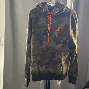 Jordan Camouflage Hoodie with Orange Details